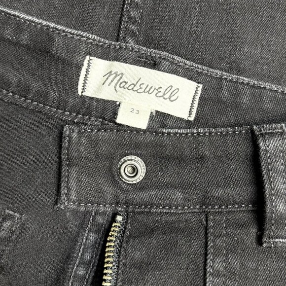 Madewell Utility Black Denim Zip Up Mini Skirt Size 23 - Picture 1 of 9